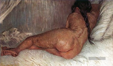 Nackt Frau liegend von der Rückseite Vincent van Gogh gesehen Ölgemälde